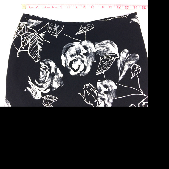 Bianca Nygard Black White Floral Petal Skirt 6P - Picture 3 of 5